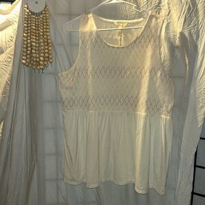 NWT - Matilda Jane Cream Sleeveless Peplum Top